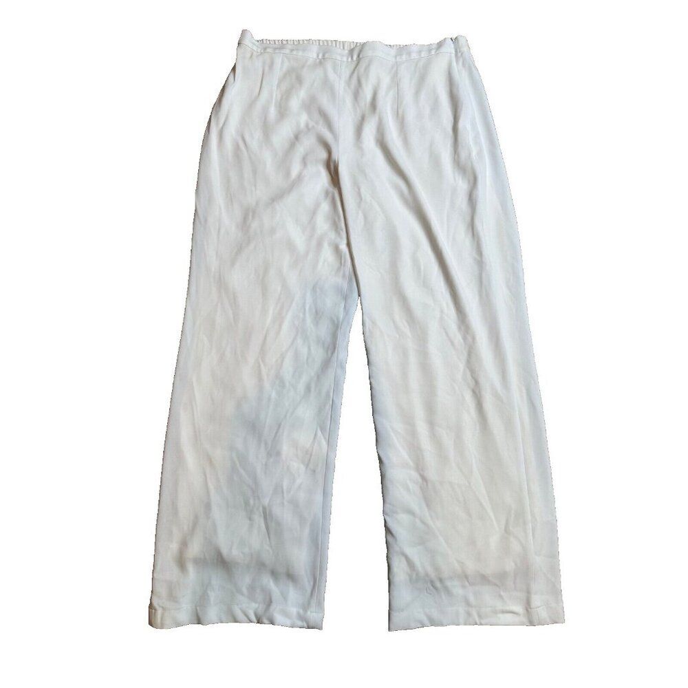 St. John Collection White Straight Leg Trouser Career Women's Size 14